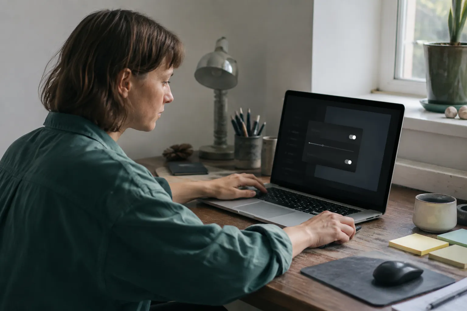 Designer pausing an unreadable website animation while testing a reduced-motion setting.