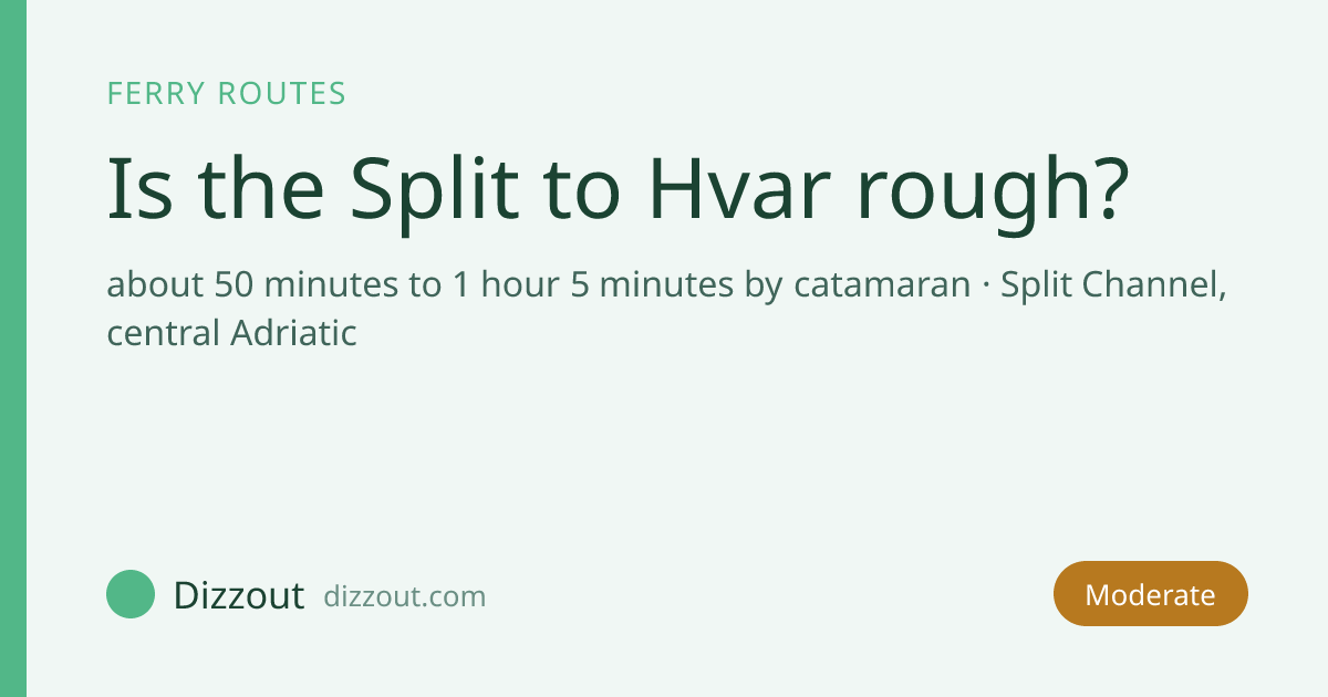 Is the Split to Hvar Ferry Rough? Catamaran Guide